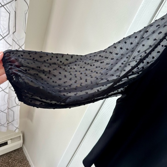 Adrianna Papell Black Relaxed 3/4 Sleeve Blouse - Picture 4 of 7